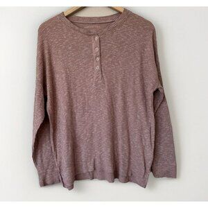 American Eagle Outfitters Sweater Henley Ribbed Size Medium Tan Light Brown